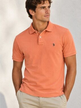 Polo Ralph Lauren Pima Soft Touch Polo Men’s M Salmon/Coral 100% Cotton PREPPY